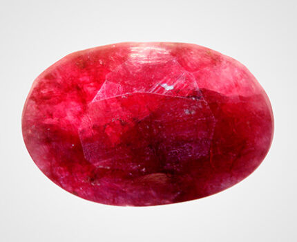 仿冒紅寶石的染紅鋰輝石  Red-Dyed Spodumene Imitating Ruby