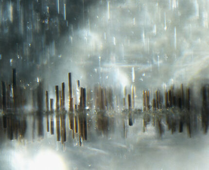 橄欖石中的雨天湖畔城景 Rainy Lakeside City in Peridot
